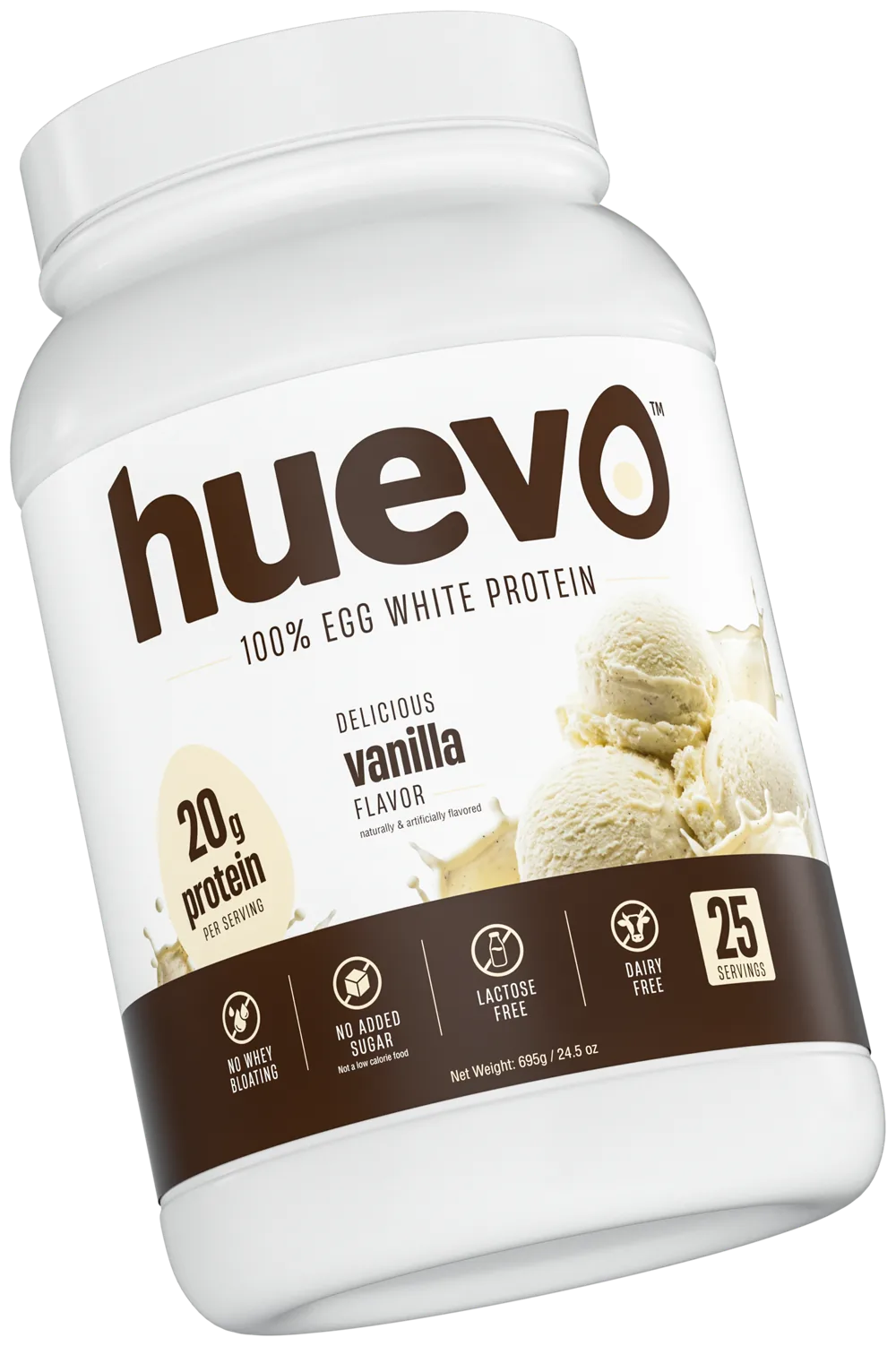 huevo Vanilla tub, angled view